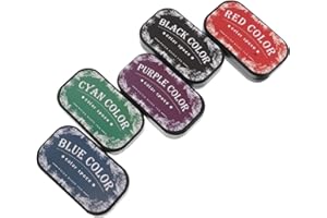 VILLCASE Lot de 5 tampons encreurs lavables à base d'eau pour tampons en caoutchouc Couleurs pigmentées résistantes à la déco