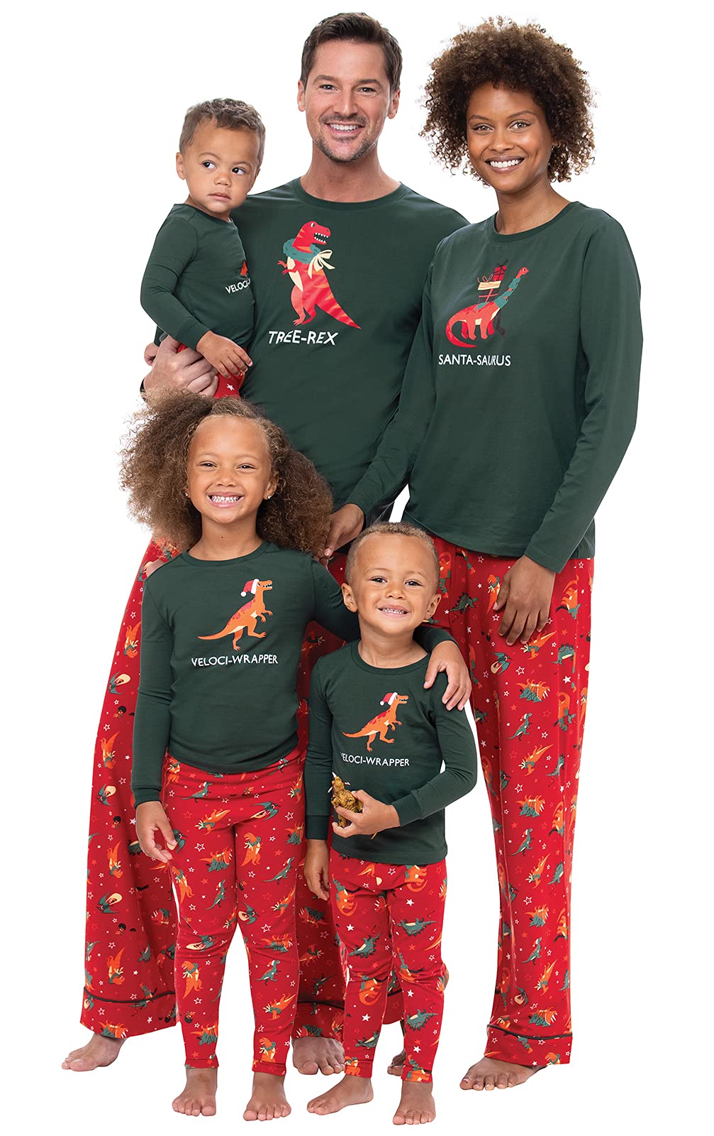 PajamaGram Kids Christmas Pajamas for Family, Red & Green, 12 Image