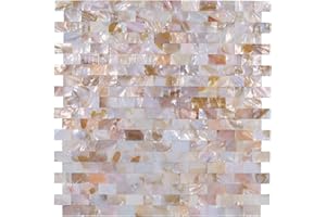 REOVATILE 5 - Sheet Pearl Shells Tile Peel and Stick Backsplash, Self Adhesive Wall Tile for Kitchen, Bathroom, Bedroom (11.8"X11.8", Colorful)