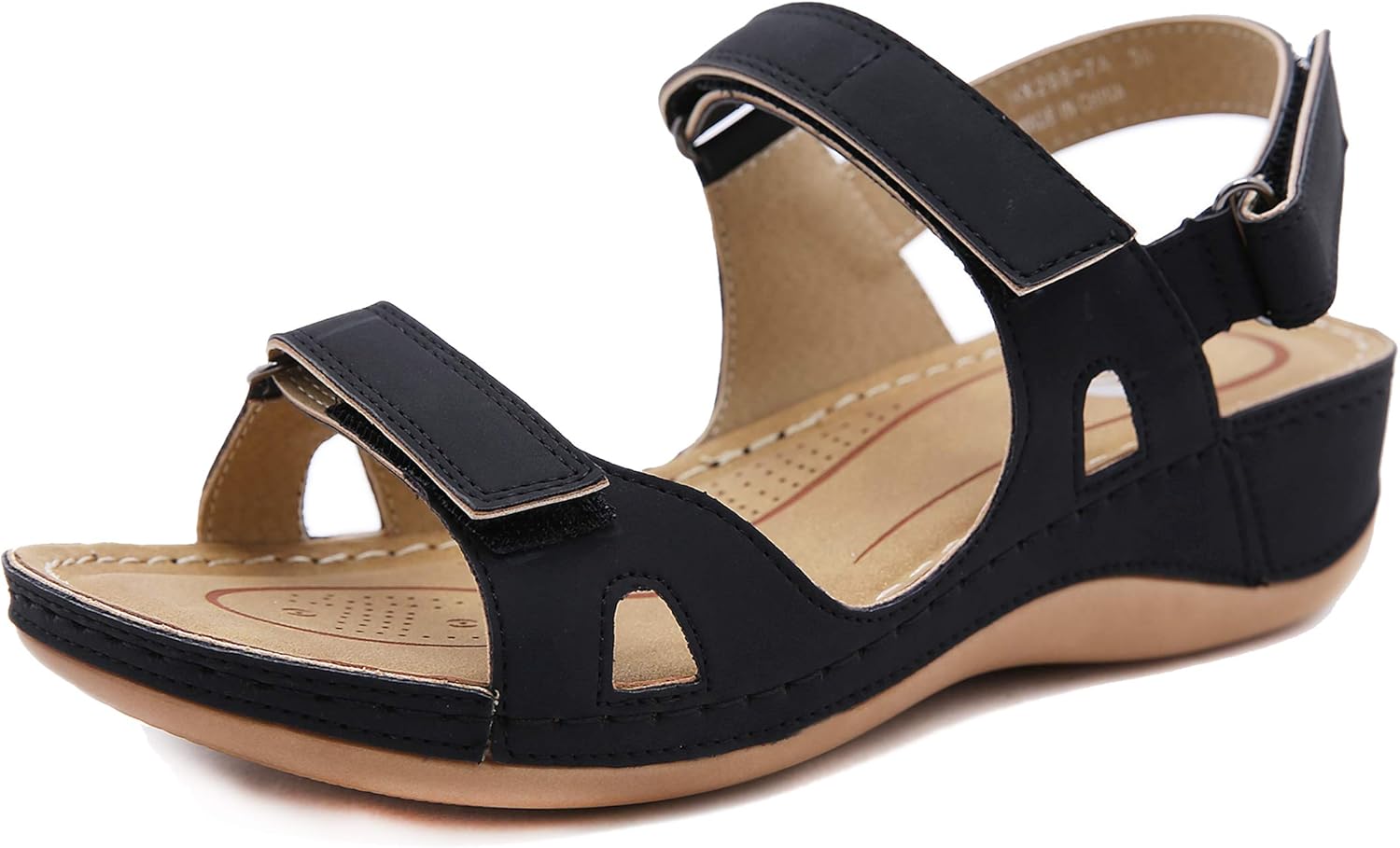 Amazon.com | Open Toe Sandals Ladies Premium Orthopedic Platform Sandals-Black-8.5 UK | Sandals