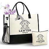 InnoBeta Lawyer Gifts for Women, Law School Essentials Gifts Tote Bag with Top Zipper Closure and Shoulder Strap