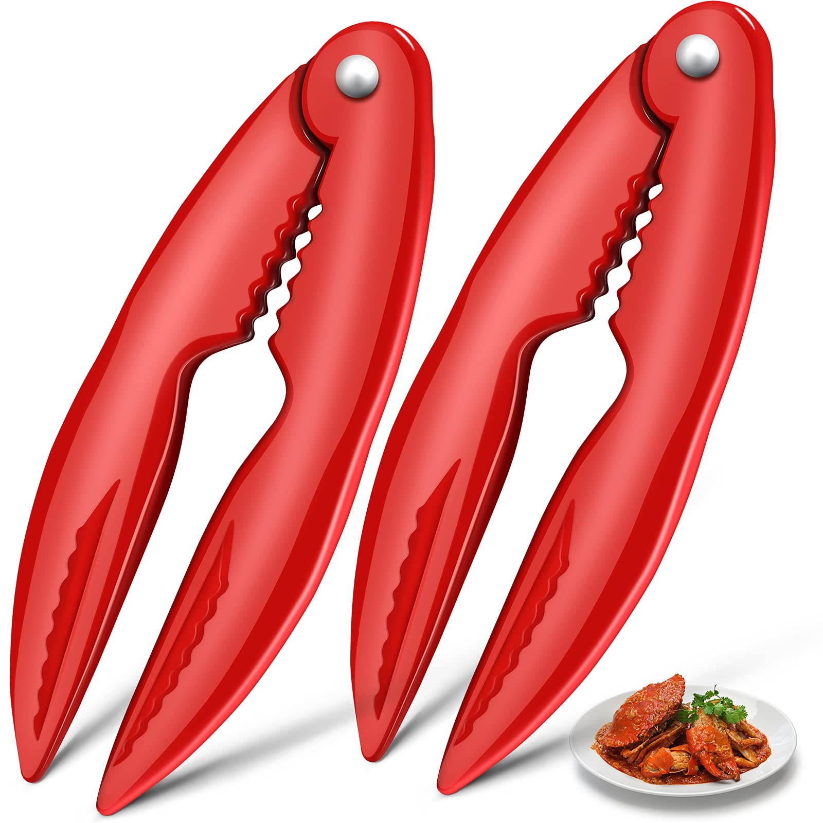Patelai 2 Pcs Lobster Crackers Crayfish Claw Sheller Tool Seafood Red Crab Shellfish Tool Commercial 5.3 x 2 Inch