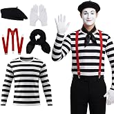 choyaxo Mime Costume Accessories French Artist Outfit | for Halloween