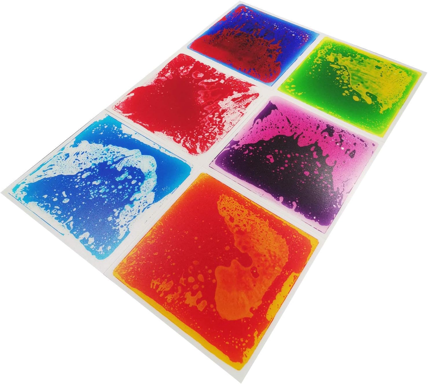 Art3d 6-Pack Sensory Room Tile Multi-Color Exercise Mat Liquid Encased ...