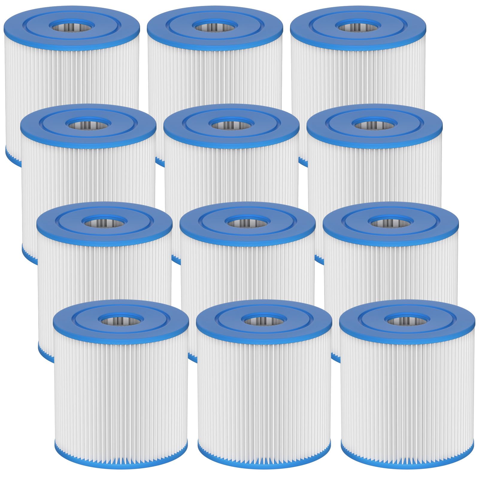 Photo 1 of Type I Swimming Pool Filter Cartridge Replacement 58093 Compatible with Summer Waves 300/330 Gal/h Filter Pumps, Pool Filter Cartridge Size 1 for 58093, 12 Packs