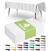 Pureegg Plastic Table Cloth Disposable - 4 Packs, Table Cloths for Rectangular Table, 54"x108" Decorative Tablecloth for Part