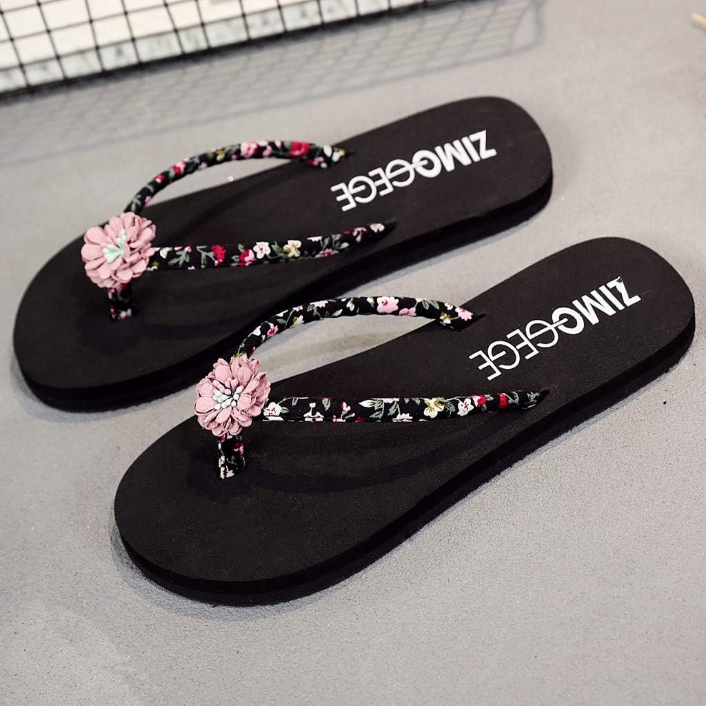 Floral Design by Hunzed Women Flower Flip Flops Summer ...