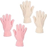 Abeillo 2Pairs KidsF leece Warm Knit Mittens, Girls Boys Winter Outdoor Lined Gloves Cute Full Finger Children Knit Gloves for Kids 8-12 Years