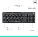Logitech MK295 Silent Wireless Keyboard and Mouse Combo UK QWERTY Black view 7
