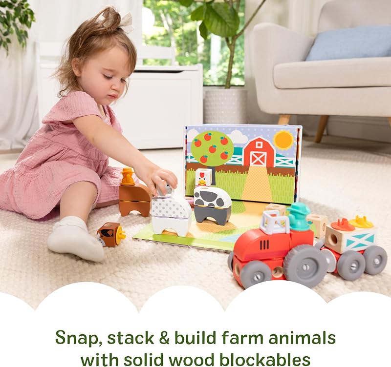 - Kit de Brincar da Quinta: Blocos de Construção de Animais de Brincar de Madeira para Crianças, 56 Peças - 6074894 - Brinquedos Infantis 2 anos + - Presente de Rapaz 2 anos + - Montessori - Certificados FSC