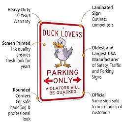 SmartSign Duck Lovers Parking Only Violators
