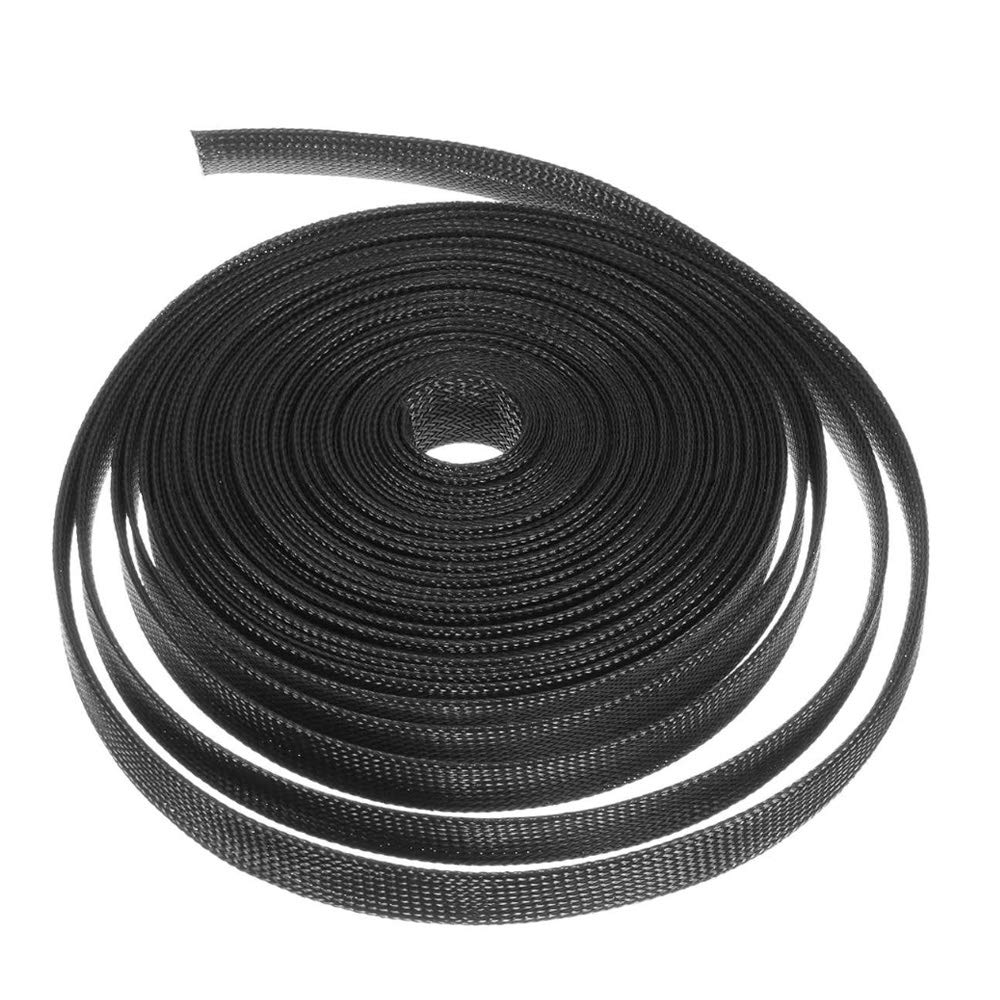 MOCNT PET Expandable Braided Sleeving Wire Braided Sleeve Cable Management Flexible Insulated Sheath Sleeve Loom Tubing Cable Tidy Protection Wrap Cover 10mm 10Meters