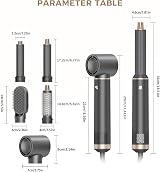 Dryhsip 5-in-1 Hair Dryer Brush Grey Detachable Heads Travel Power 800W view 8