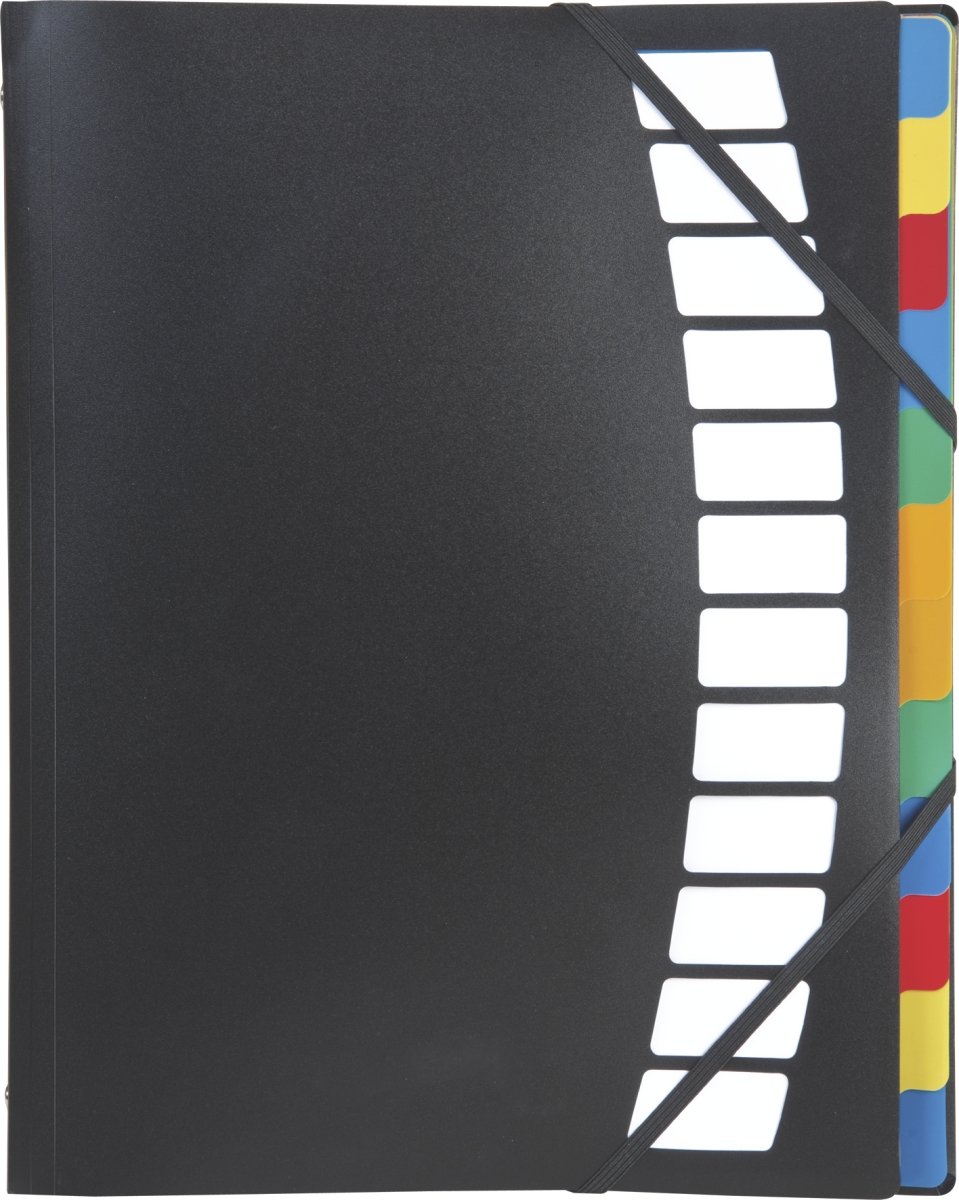 Brunnen Organiser Folder A4 12-Piece Polypropylene Black