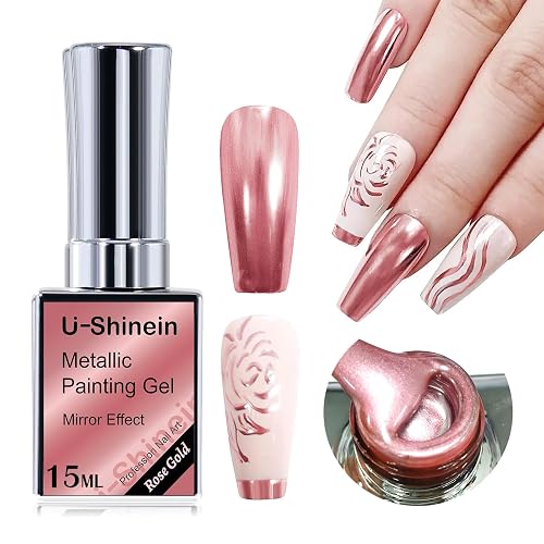 MELLTONG Metallic Nagelgel-Set – 3x6 Ml Mit Spiegeleffekt & 4 Pinseln | Soak-off UV/LED Gel