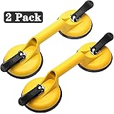 FCHO Glass Suction Cups Heavy Duty Aluminum Vacuum Plate Handle Glass Holder Hooks to Lift Large Glass/Floor Gap Fixer/Tile Suction Cup Lifter/Moving Glass/Pad for Lifting/Dent Puller (2 Pack)