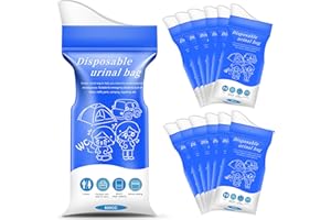Moodooy Emergency Portable Urine Bag, 12pcs Travel Urinal Bag, Disposable Urine Bag can be Used for Emergency Situations Such as Traffic Jams, Vomiting, Camping, etc. Unisex Urinal Bag.