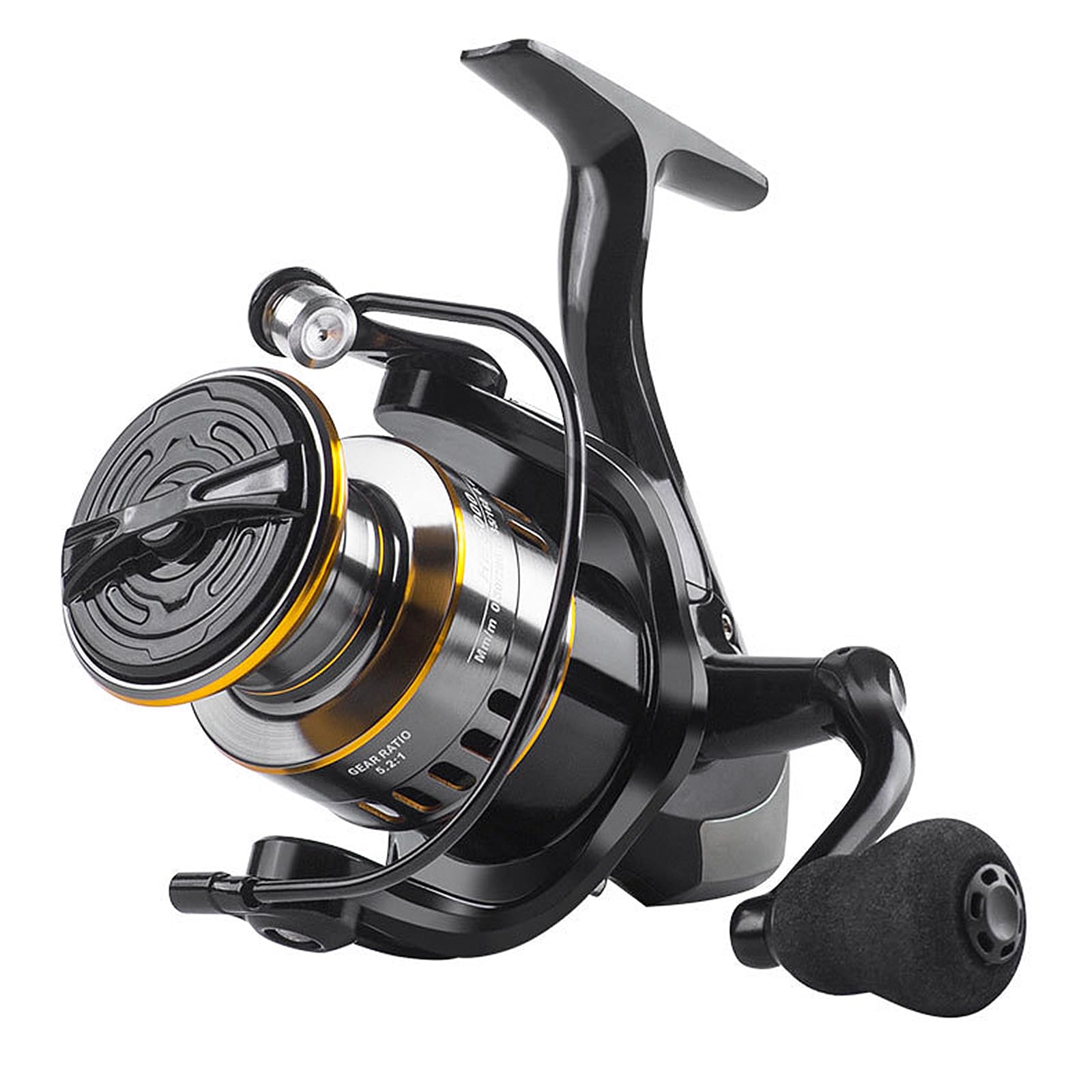 Lvpradior Spinning Fishing Reel, 10kg Large Braking Force, Aluminum Alloy Spool for Smooth and Long Casting, Left/Right Interchangeable Fishing Reel for Saltwater Freshwater (HE4000)