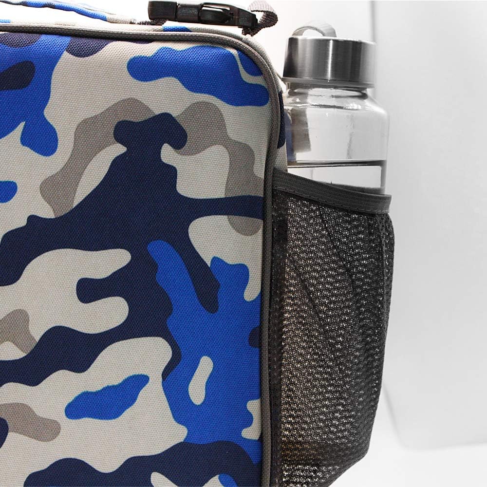 IWTTWY Insulated Lunch Bag Camo Cooler Bag Portable Carrying Lunch Box Bag for Boys Girls Women Men to School Office Outdoor (Camo Blue) - Image 5