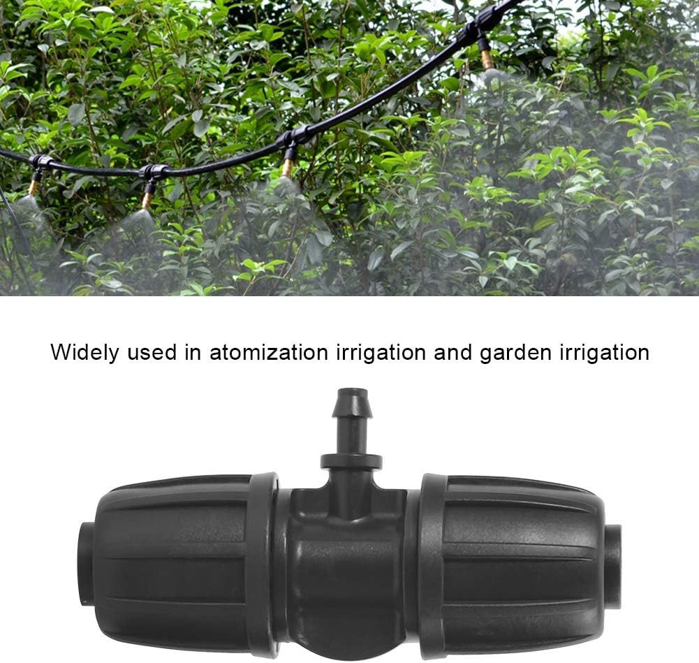 Fdit 10Pcs 16mm to 4/7 Garden Lock Barbed Garden Connector Tee Connector for PE Hose Garden Irrigation, Defult, 8.4 x 4.2 cm - Image 5