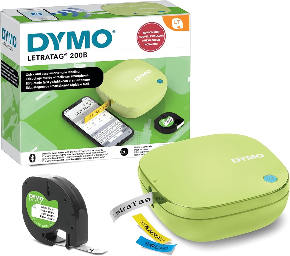 Dymo LetraTag 200B Bluetooth Label Maker Pistachio Yellow