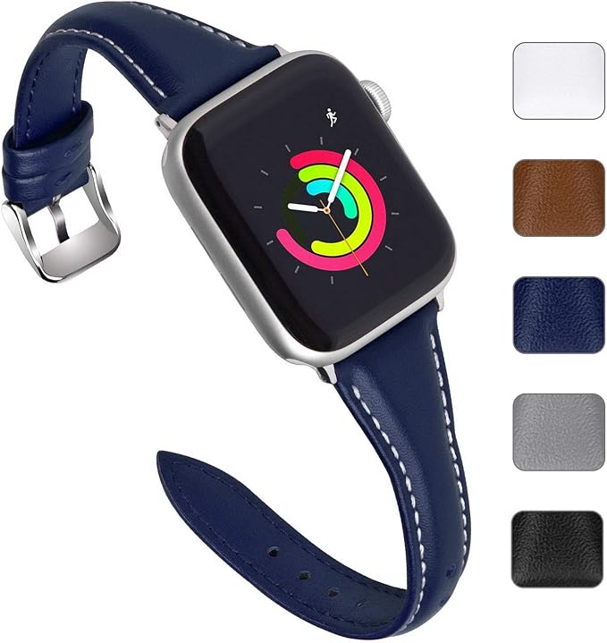 Fullmosa Correa Reloj de Compatible con Apple Watch de Piel Sliim 40mm, Pulsera Estrecha para iWatch de Cuero Series 5/4 Hermes Nike+ Edition Sport, ...