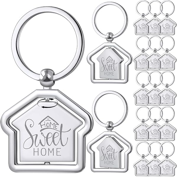 Keychain with House on the Keyring without Key Stock Photo - Image of