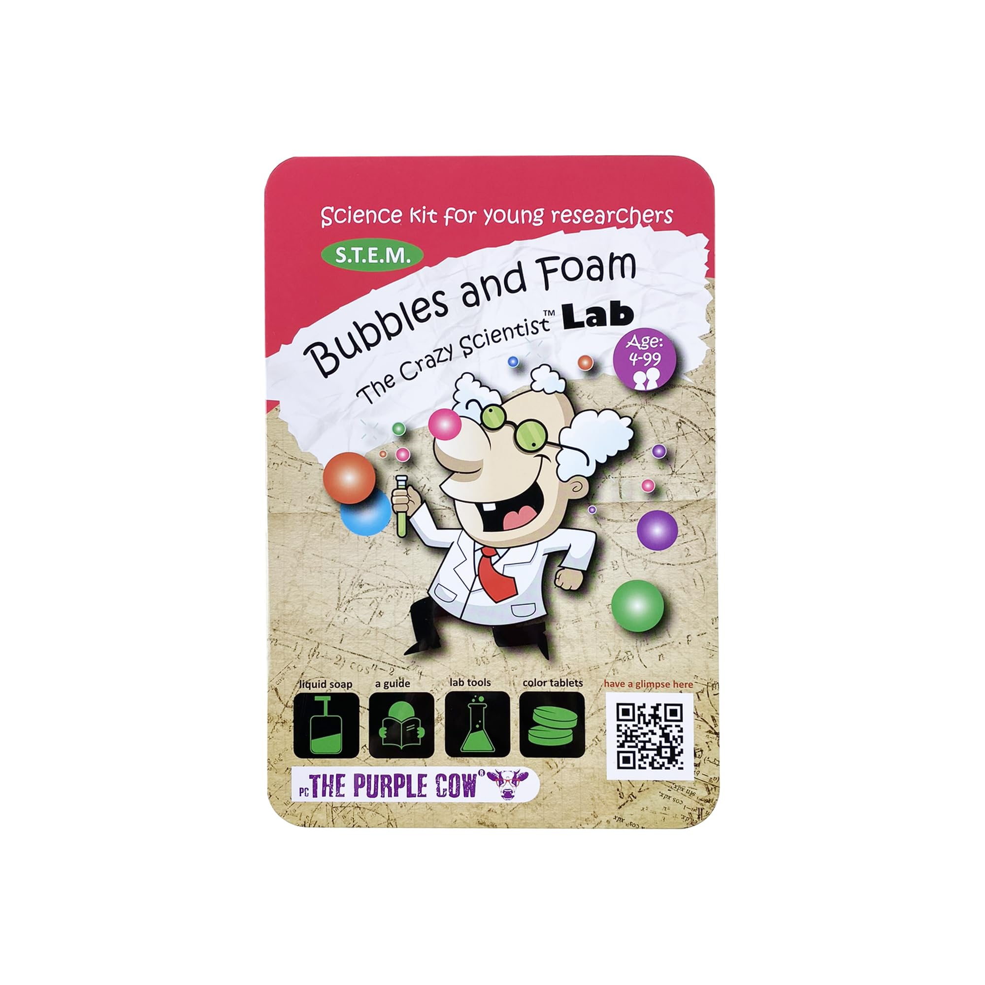 The Purple Cow Crazy Scientist LAB Bubbles And Foam Science Kit