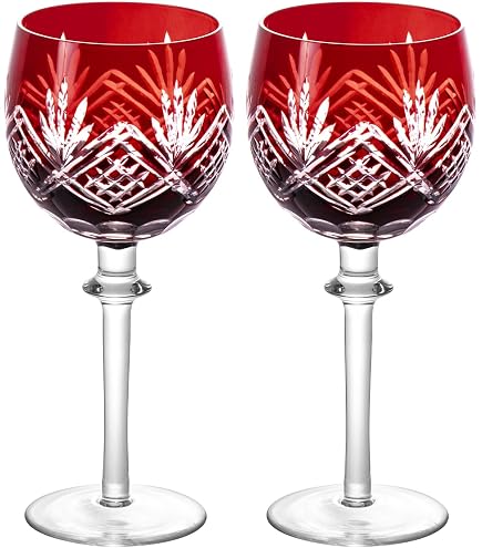 Amazon.com | Russian Cut Crystal Red White Wine Glasses Goblets