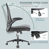Durrafy Ergonomic Office Chair, Adjustable Lumbar Support, Flip-up Armrests view 4