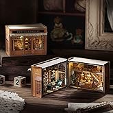DIY Miniature House Kit, CUTEROOM Mini Dollhouse Kit- Bagel Time | DIY wooden bagel shop, full furniture set,great birthday/Christmas gift for craft lovers, relaxing DIY build