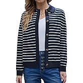 Zanvylia Women's Striped Cardigan Sweaters Long Sleeve Knit Lightweight Cardigan Fall Outfits Clothes Fashion Trendy