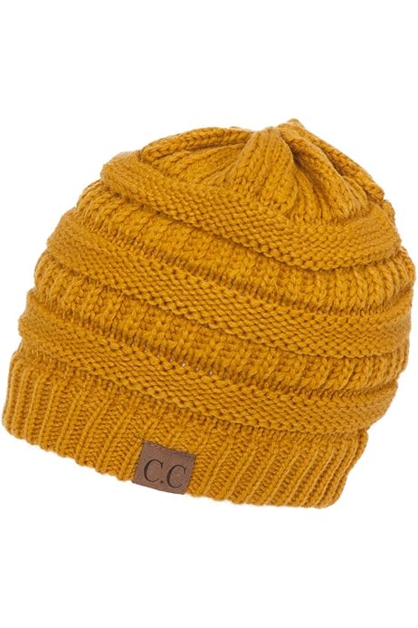 Womens mustard beanie Clearance