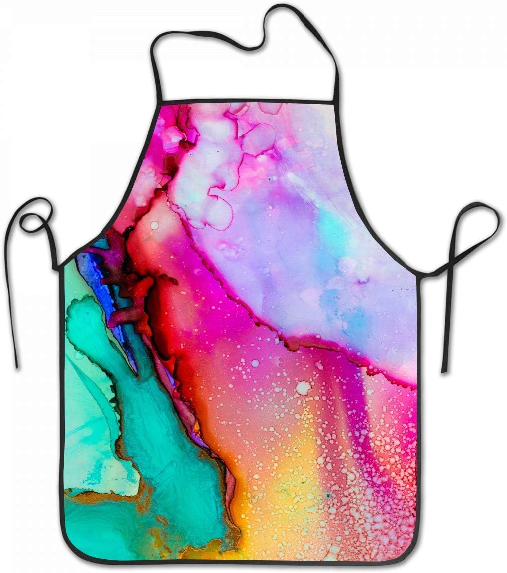 SPHGdiy Apron Rainbow Watercolor Art Painting Cooking