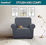 Granbest Premium Water-Repellent 1 Seater Armchair Slipcover Grey view 2