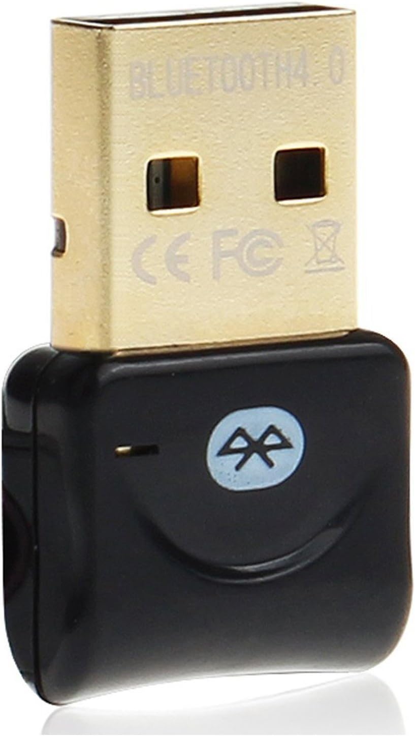 USB Bluetooth 4.0 Dongle Adapter for PC with Windows 10, 8.1, 8, 7, XP and Vista system - Plug & Play on Win 7 and above, ideal for Stereo Music, VOIP, Keyboard, Mouse and More