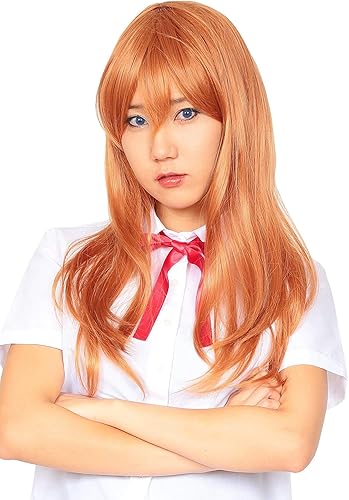 Amazon 男女兼用 アニメ ロング ウイッグ 赤 レッド 赤髪 Wig エヴァ アスカ風 メンズ レディース かつら カツラ コスプレ コスチューム 面白い 女装 ボリューム ハロウィンコスプレ ハロウィン 仮装 安い 文化祭 忘年会 S Cs 6b193 コスプレ 仮装 通販
