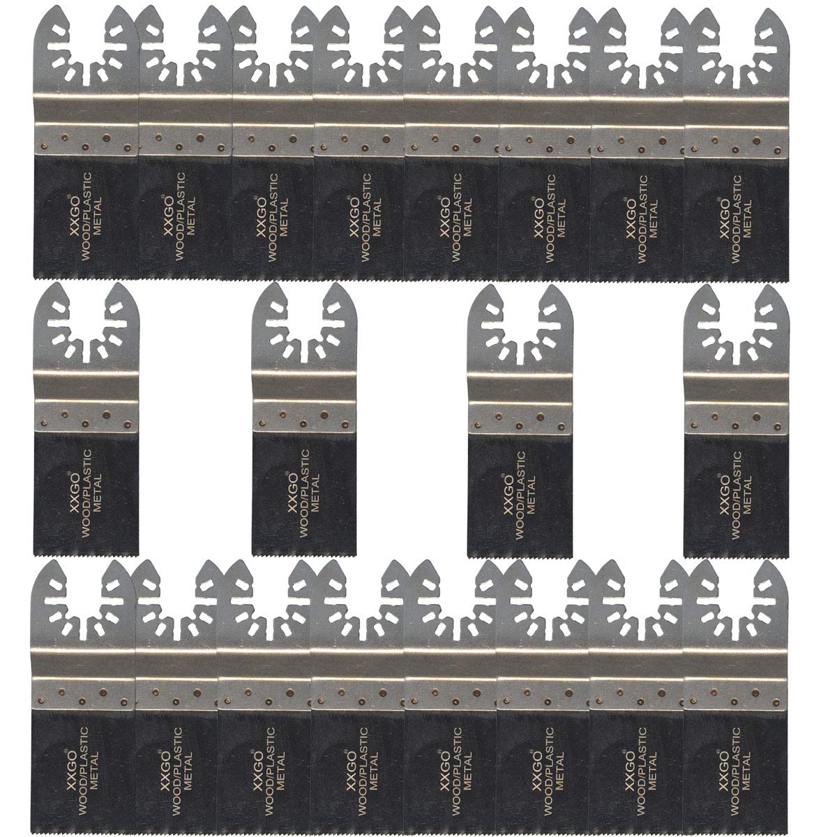 XXGO 20 Pcs Bi Metal Oscillating Tool Blades Compatible with Bosch, Chicago, Craftsman, Dewalt, Dremel, Fein, Harbor Freight, Makita, Milwaukee, Porter Cable, Ridgid, Ryobi, Rockwell and More