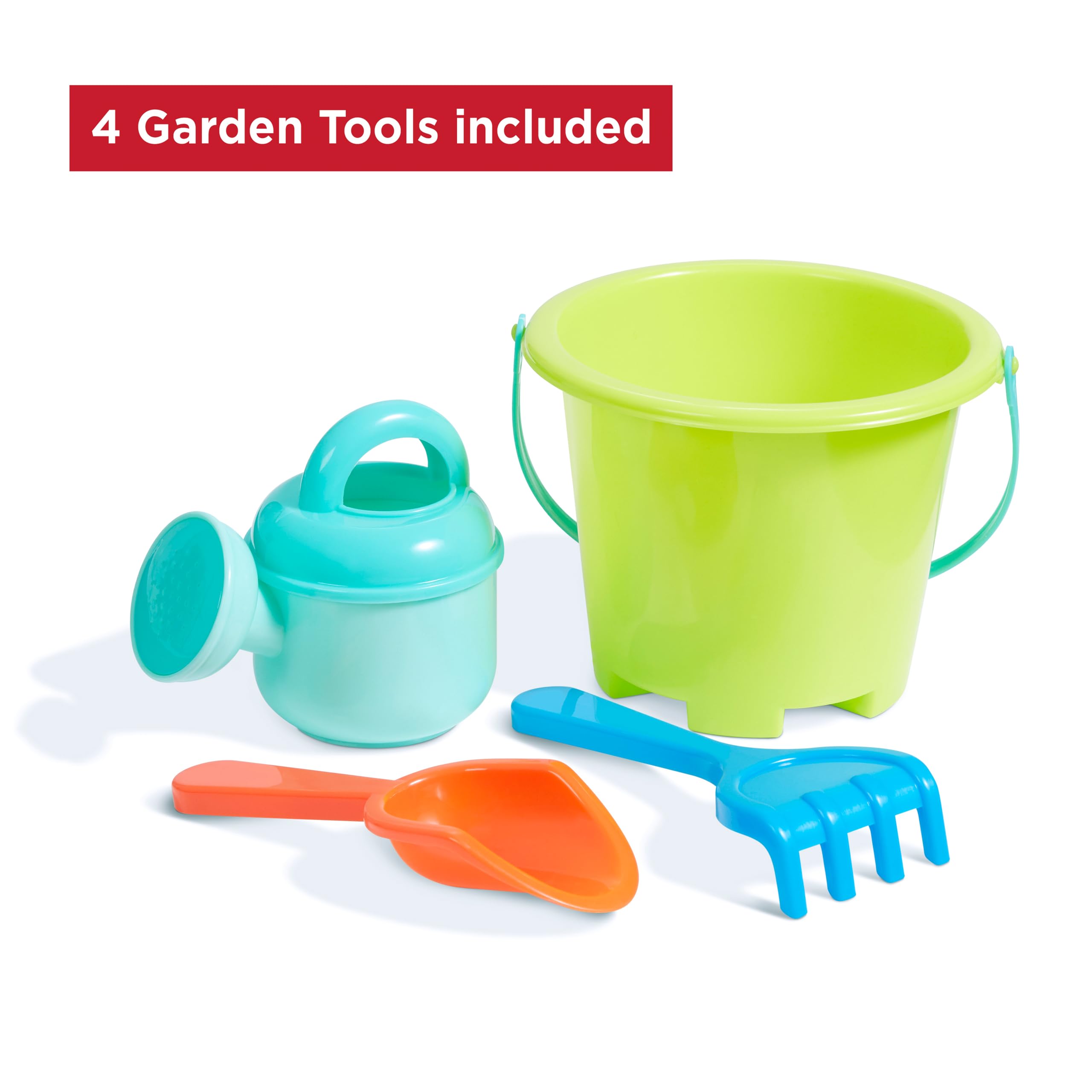 Baby Walker Wagon, Baby Toy Cart, Wagon for Kids, Toddler Toys, Radio Flyer Push & Pull Walker with Garden Tools, Red, for Ages 1-4 Years