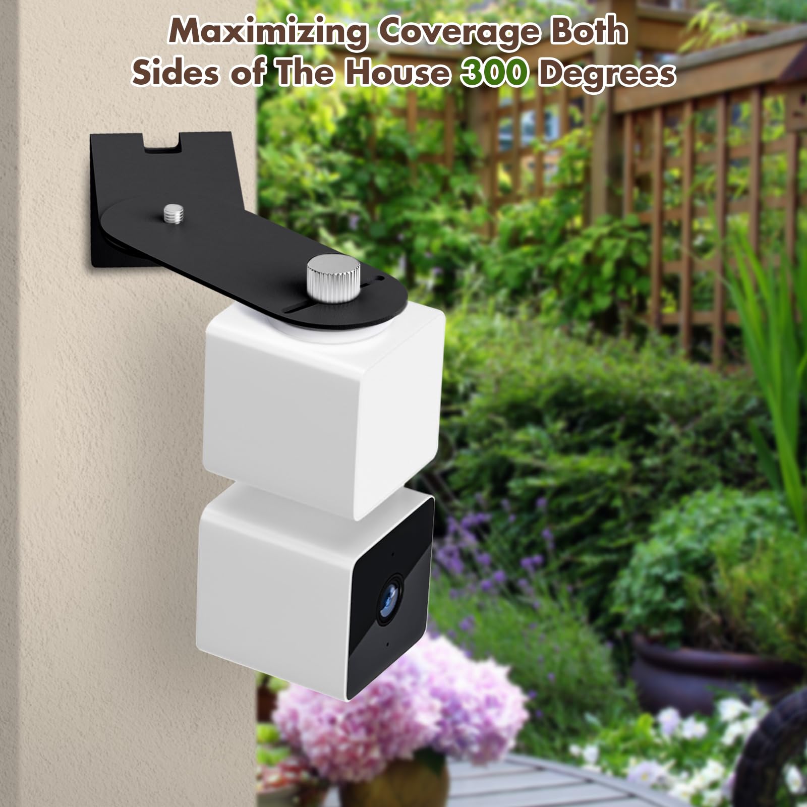 2Pack Corner Wall Mount Bracket for Wyze Cam Pan V3/V2, Wyze Cam V4/V3/V2, Max Cover Both Sides of The House 300 Degrees Reduce Blind Spots, Indoor Outdoor Mount for Wyze Cam
