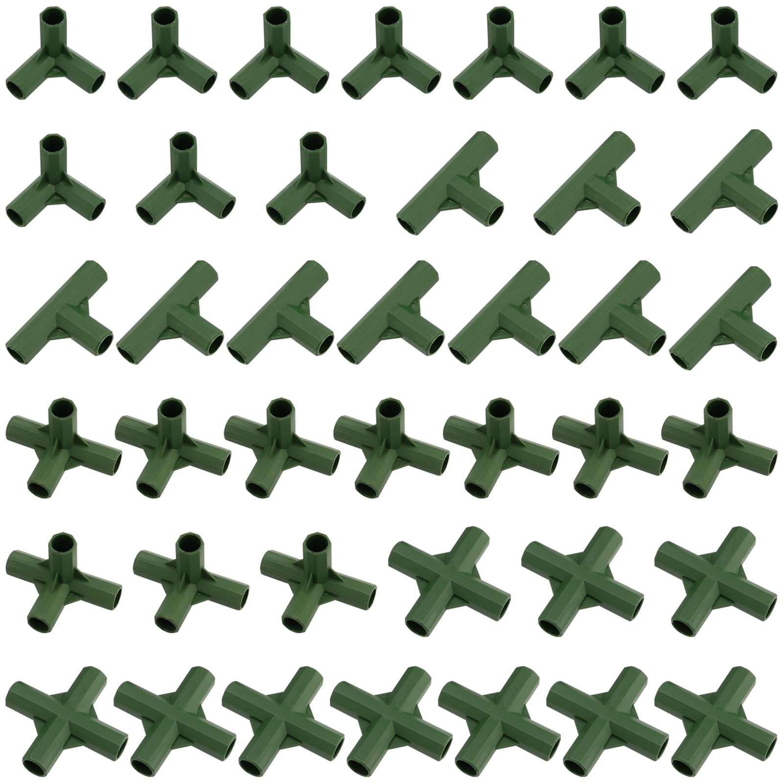 MUKLEI 40 PCS 11mm Greenhouse Frame Connector, Garden Corner Connectors, Plastic Corner Connectors, Garden Cane Connectors for Flower Stands and Greenhouse Frame Building, 3 Way and 4 Way