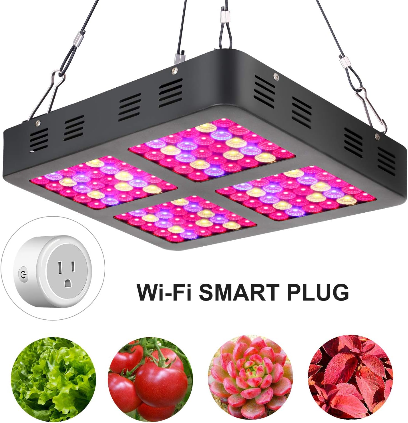 Cdmall LED Grow Light 1200W Full Spectrum with Wi-Fi Smart Plug for Indoor Plants Veg and Flower