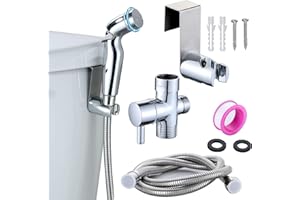 Chrome Bidet Sprayer for Toilet, Handheld Sprayer Kit, Hand Held Bidet, Baby Cloth Diaper Sprayer Kit with 2 Water Flow Spray