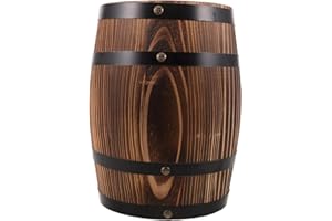 Sosoport Rustic Wood Barrel Stool 27Cm Charcoal Finish Multi-Functional Decorative Garden Stool for Patio,
