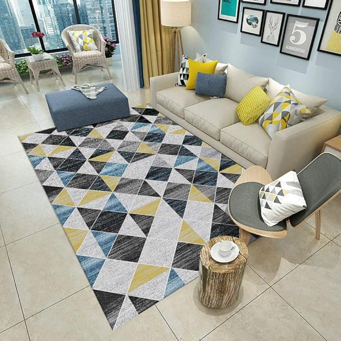 Teppich Wohnzimmer,Abstrakte Geometrie,Großen Bereich Wolldecke Für