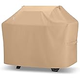 Unicook Grill Cover for Outdoor Grill 55 Inch, Heavy Duty Waterproof BBQ Cover for Outside, Compatible with Weber Char-Broil Nexgrill 3-4 Burner Gas Grills, All Weather Protection, Light Brown