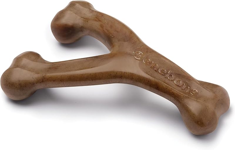 Benebone Wishbone Dog Chew Toy Large Real Bacon Nylon USA Made