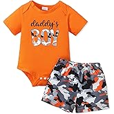 NZRVAWS Newborn Baby Boy Clothes Letter Printed Romper Shorts Summer Infant Outfits Camo Clothing Set 0 3 6 9 12 Months