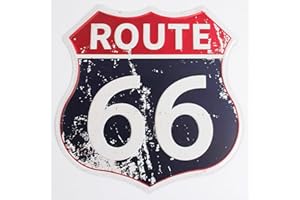 Route 66 Vintage Polygon Metal Tin Signs, Retro Metal Tin Sign for Home Garage Man Cave Room Street Wall Decor Art 12 x 12 In