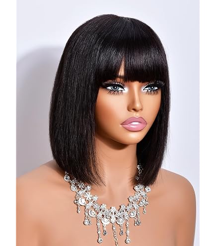 Amazon.com : MURAME Bob Wig Human Hair 210% Density Bob Wig with
